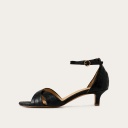 Shosh sandały, czarny wzór krokodyla